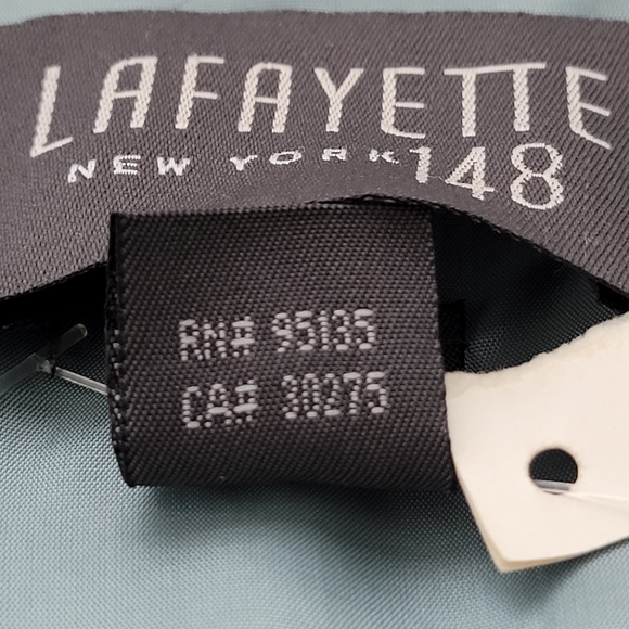 Ladies Silk Blazer Open Front ~flaw~ Seafoam Green Satin NEW Lafayette 148 NY - Picture 12 of 14